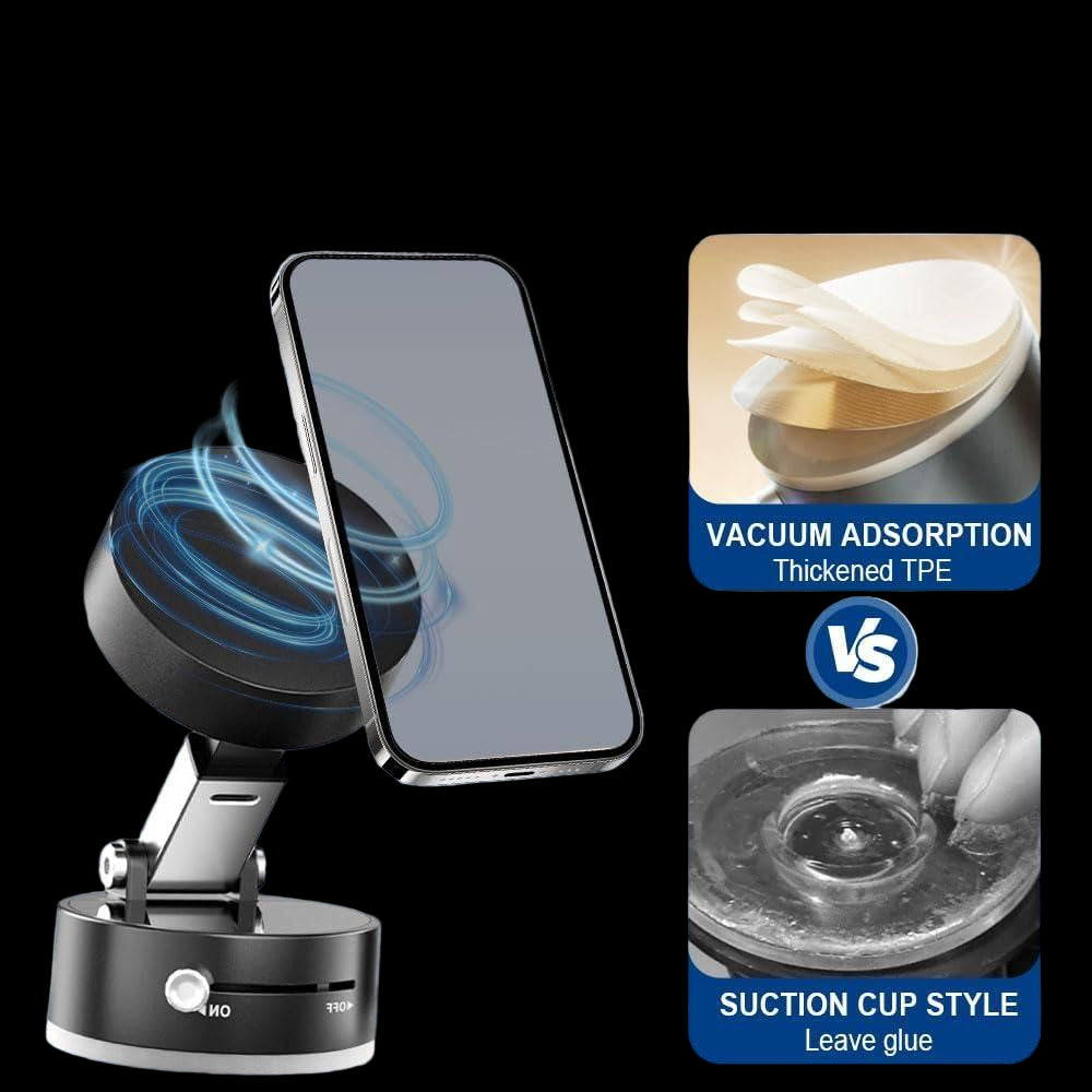 Magnetic bracket with smartphone holder on a light blue background